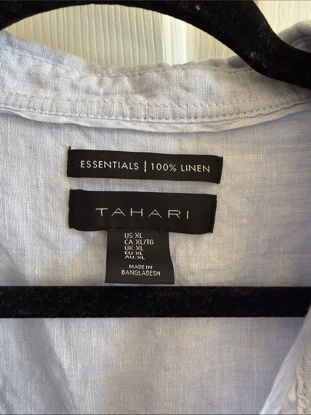 🌸Tahari: Light Blue Linen Swim Coverup Shirt - Picture 2 of 5
